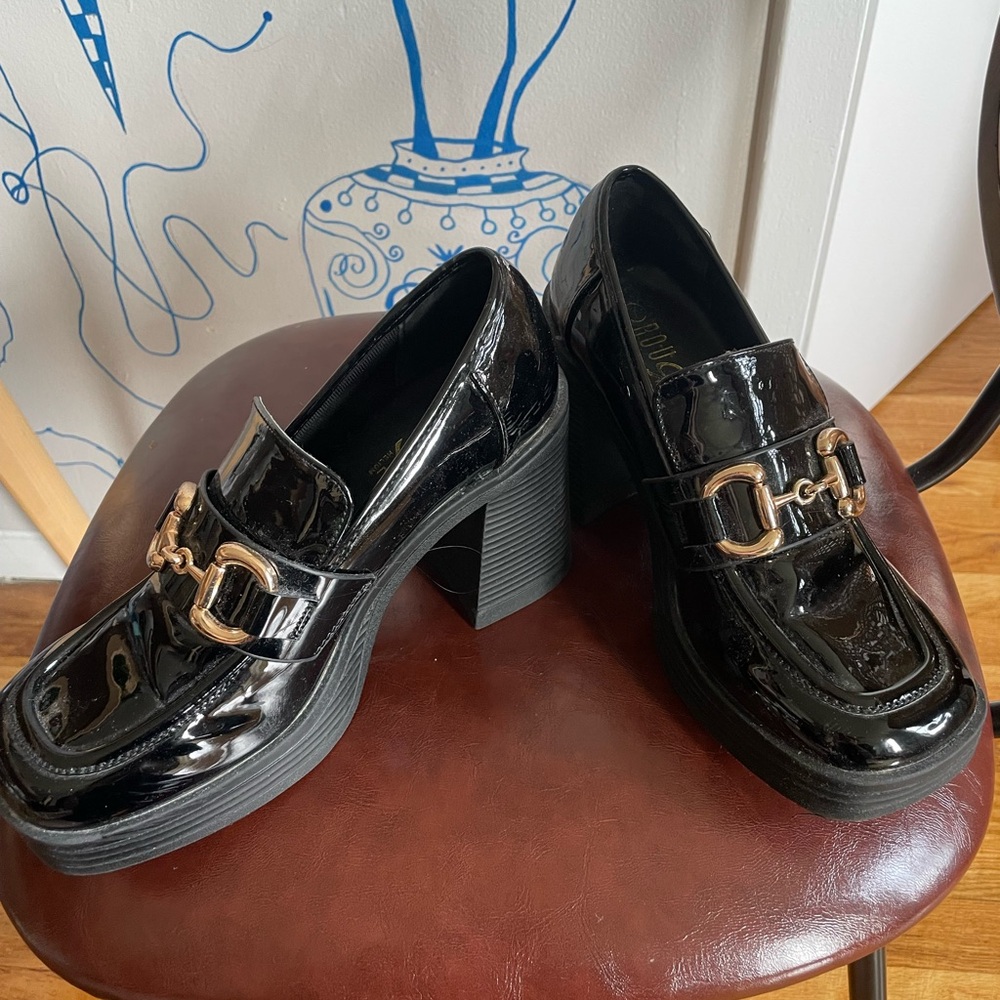 Gently used, chunky loafer heels